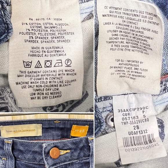 Anthropologie by Pilcro and the Letterpress Stet Fit Denim Skinny Jeans Sz 28 - Picture 16 of 16